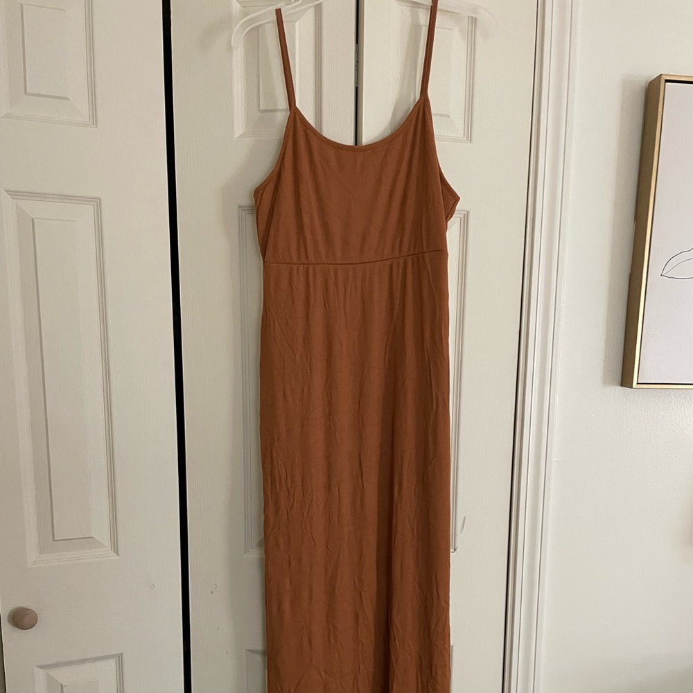 Elegant Tan Maxi Dress